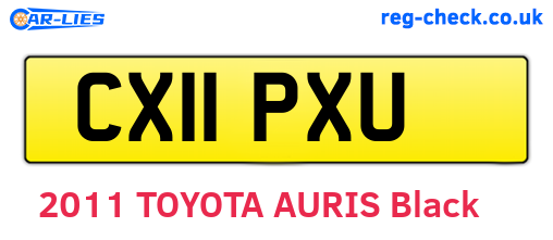 CX11PXU are the vehicle registration plates.