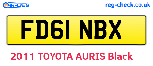 FD61NBX are the vehicle registration plates.