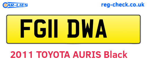 FG11DWA are the vehicle registration plates.