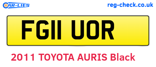 FG11UOR are the vehicle registration plates.
