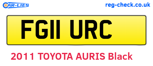 FG11URC are the vehicle registration plates.