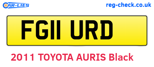 FG11URD are the vehicle registration plates.