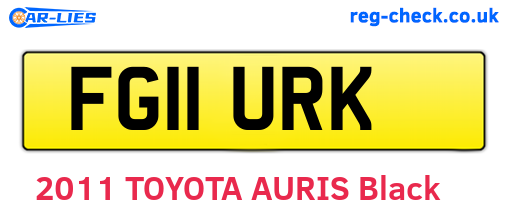 FG11URK are the vehicle registration plates.