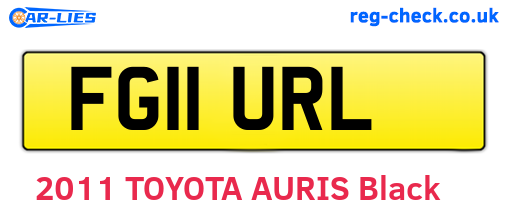 FG11URL are the vehicle registration plates.