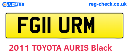 FG11URM are the vehicle registration plates.