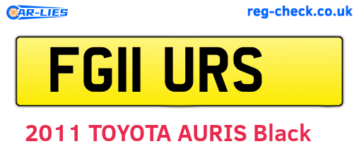 FG11URS are the vehicle registration plates.