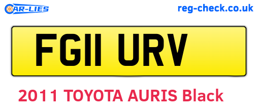 FG11URV are the vehicle registration plates.