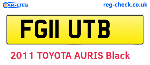 FG11UTB are the vehicle registration plates.