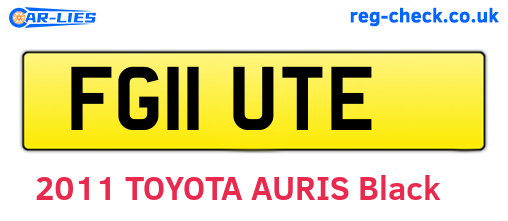 FG11UTE are the vehicle registration plates.