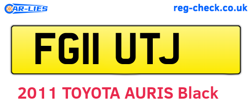 FG11UTJ are the vehicle registration plates.