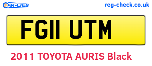 FG11UTM are the vehicle registration plates.