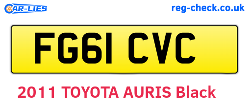 FG61CVC are the vehicle registration plates.