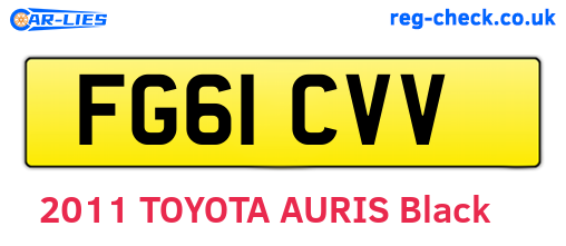 FG61CVV are the vehicle registration plates.