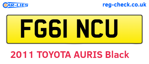 FG61NCU are the vehicle registration plates.