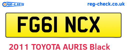 FG61NCX are the vehicle registration plates.