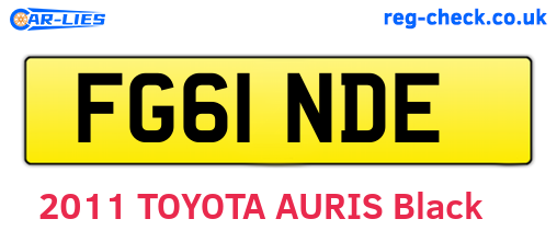 FG61NDE are the vehicle registration plates.