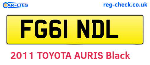 FG61NDL are the vehicle registration plates.