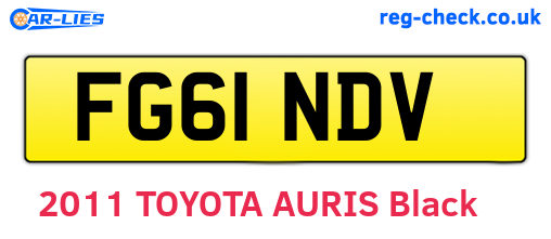 FG61NDV are the vehicle registration plates.
