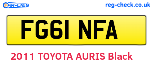 FG61NFA are the vehicle registration plates.