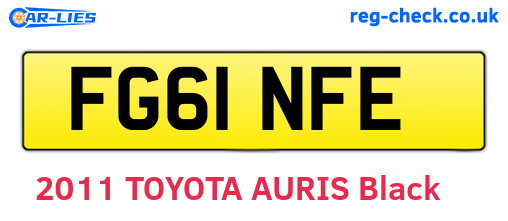 FG61NFE are the vehicle registration plates.