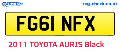 FG61NFX are the vehicle registration plates.