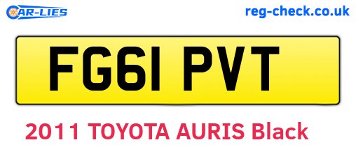 FG61PVT are the vehicle registration plates.