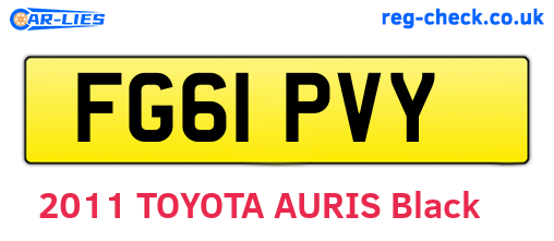 FG61PVY are the vehicle registration plates.