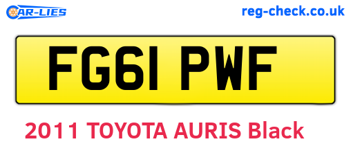 FG61PWF are the vehicle registration plates.