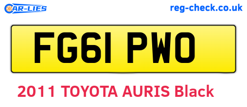 FG61PWO are the vehicle registration plates.