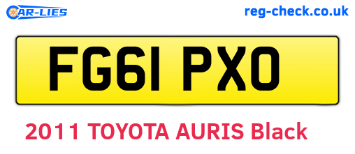 FG61PXO are the vehicle registration plates.