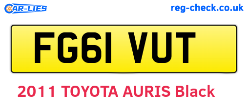 FG61VUT are the vehicle registration plates.