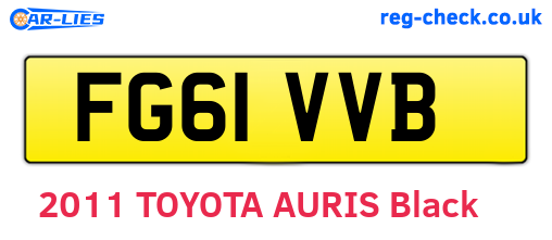 FG61VVB are the vehicle registration plates.