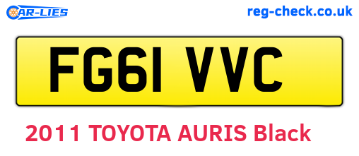 FG61VVC are the vehicle registration plates.