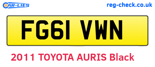 FG61VWN are the vehicle registration plates.