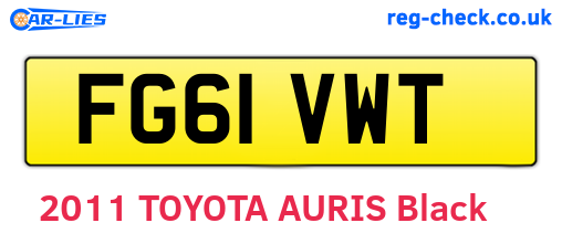 FG61VWT are the vehicle registration plates.
