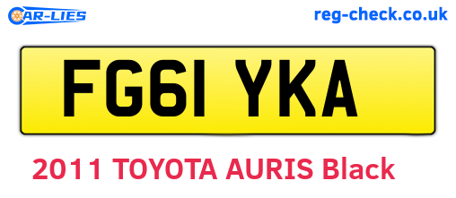 FG61YKA are the vehicle registration plates.