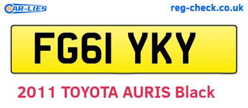 FG61YKY are the vehicle registration plates.