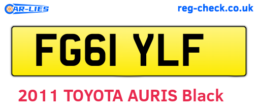 FG61YLF are the vehicle registration plates.