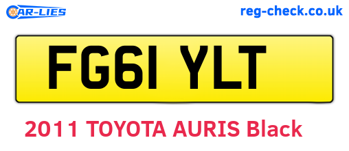 FG61YLT are the vehicle registration plates.