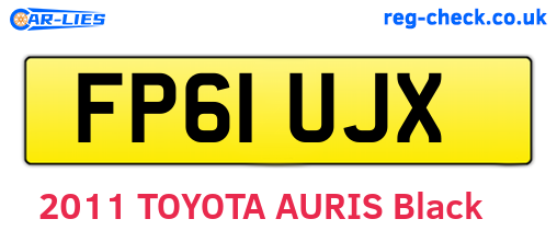 FP61UJX are the vehicle registration plates.