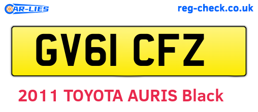 GV61CFZ are the vehicle registration plates.