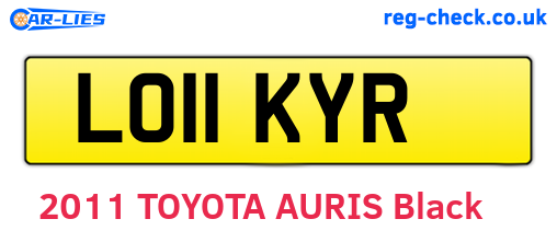 LO11KYR are the vehicle registration plates.
