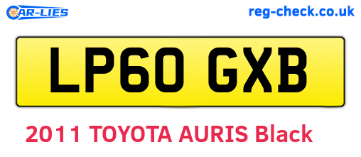 LP60GXB are the vehicle registration plates.