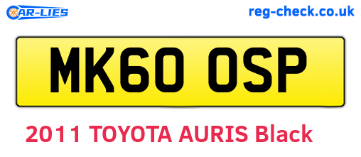 MK60OSP are the vehicle registration plates.