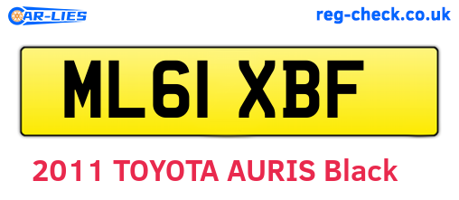 ML61XBF are the vehicle registration plates.