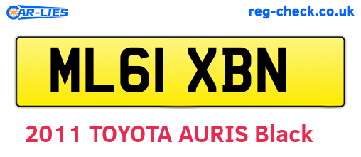 ML61XBN are the vehicle registration plates.