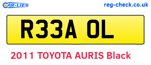 R33AOL are the vehicle registration plates.