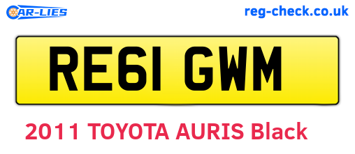RE61GWM are the vehicle registration plates.