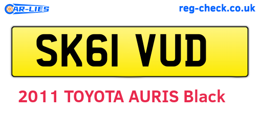 SK61VUD are the vehicle registration plates.