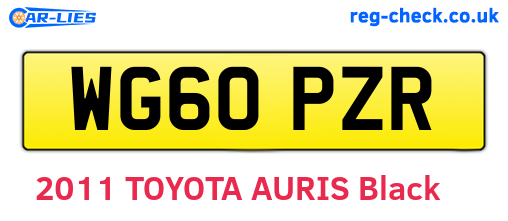 WG60PZR are the vehicle registration plates.